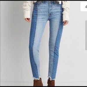 American Eagle Two Toned Hi-Rise Jeans